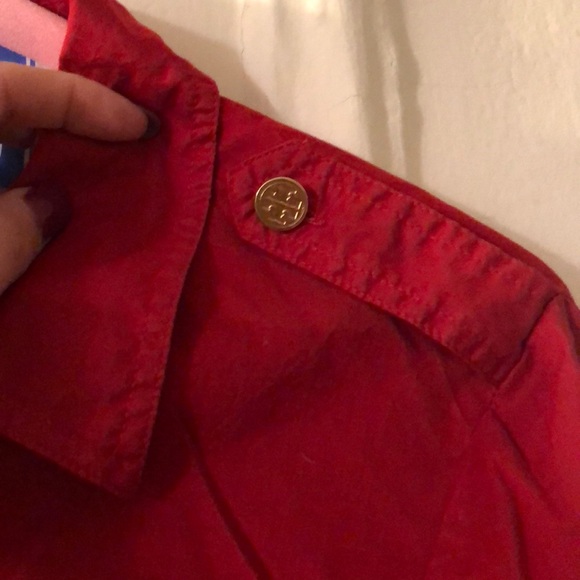 Tory Burch red size 6 button down - Picture 4 of 6